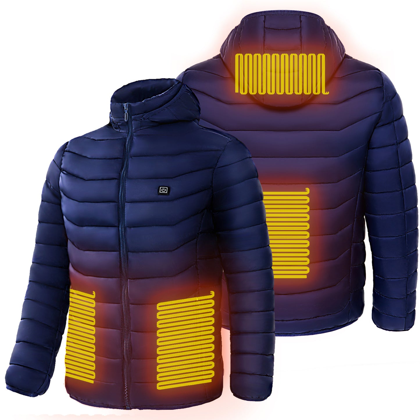 Chaqueta acolchada con calefacción para hombre, abrigo con calefacción eléctrica, capucha aislante, cortavientos, 9 zonas de calor