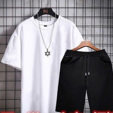 New Korean Version Of The Trend Of Men's Short-sleeved T-shirt Shorts Casual Two-piece Suit Men