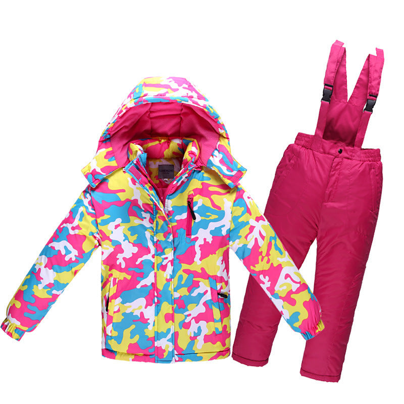 Warm Outdoor Padded Jacket Padded Pants Ski Jacket