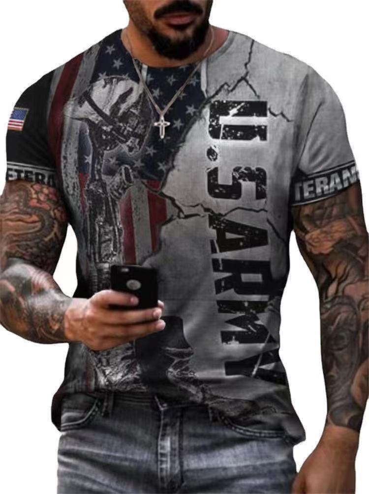 Men's Round Neck Printed Bottoming Shirt T-shirt