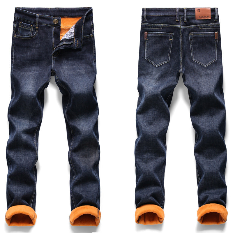 Men's Slim Plus Fleece Straight Stretch Jeans