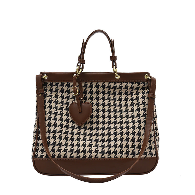 Check Houndstooth Leopard Print Personalized Daily Commuter Women's Bag