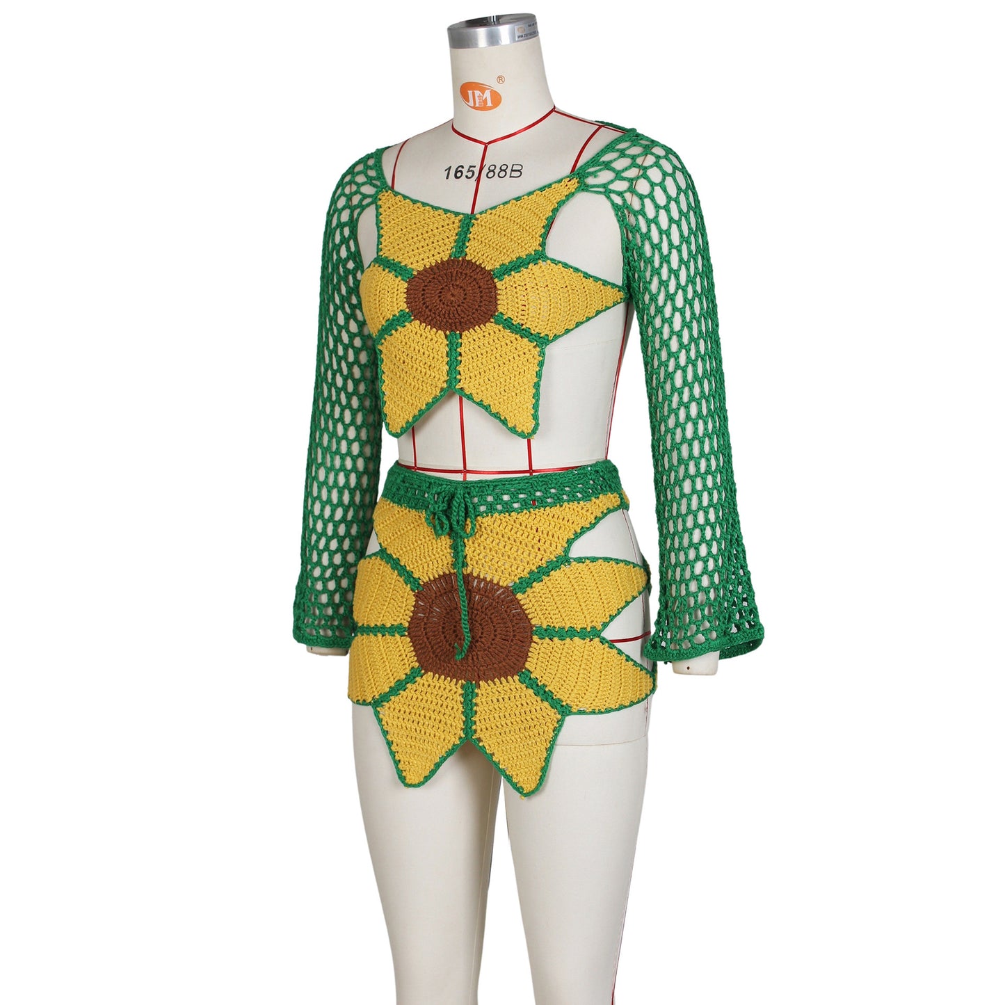 Women's Beach Sexy Hand Crocheted Sunflower Fashion Suit