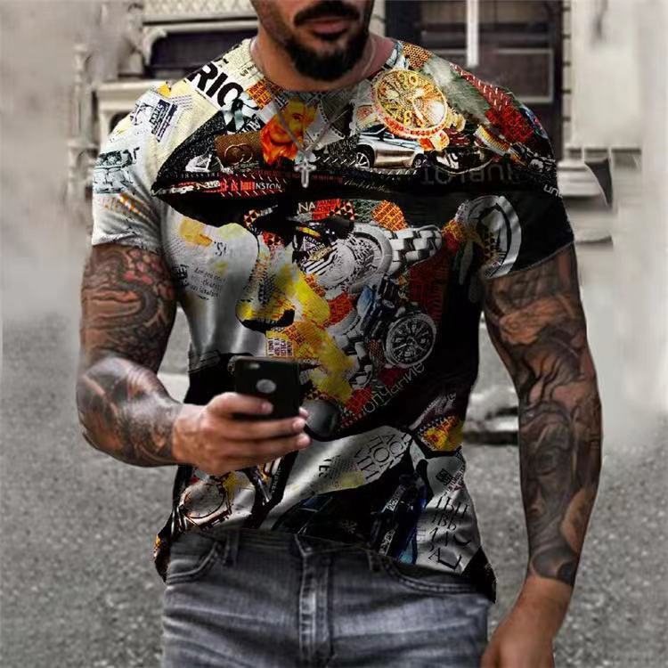 Men's Round Neck Printed Bottoming Shirt T-shirt