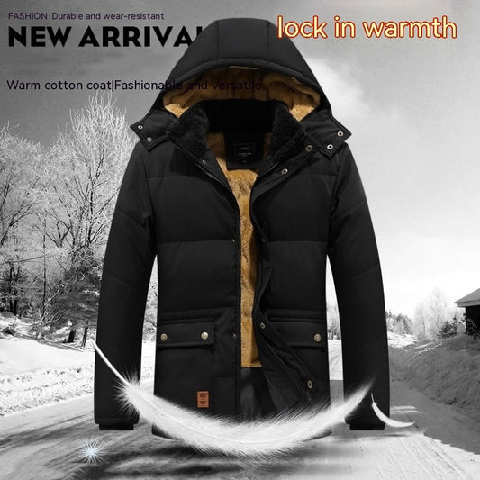 Chaqueta impermeable gruesa con forro polar para hombres de mediana edad y mayores