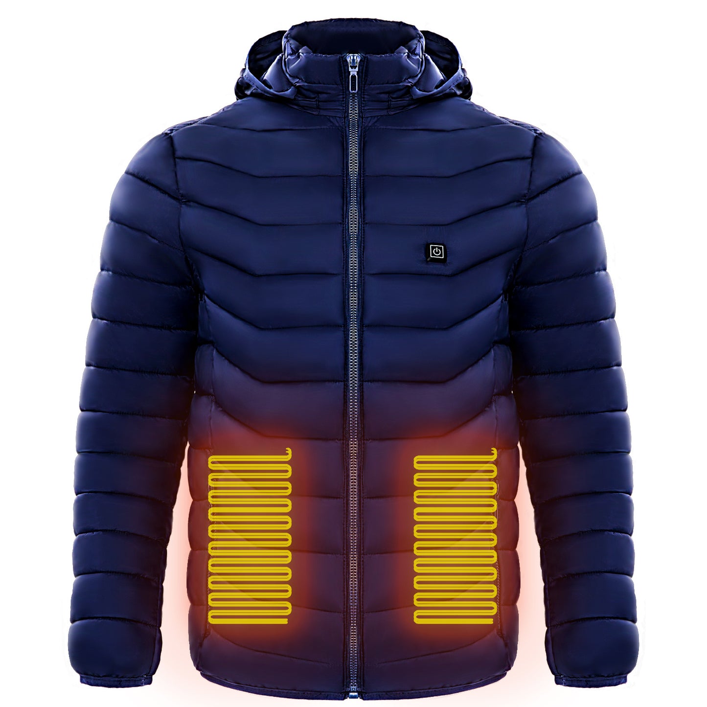 Chaqueta acolchada con calefacción para hombre, abrigo con calefacción eléctrica, capucha aislante, cortavientos, 9 zonas de calor