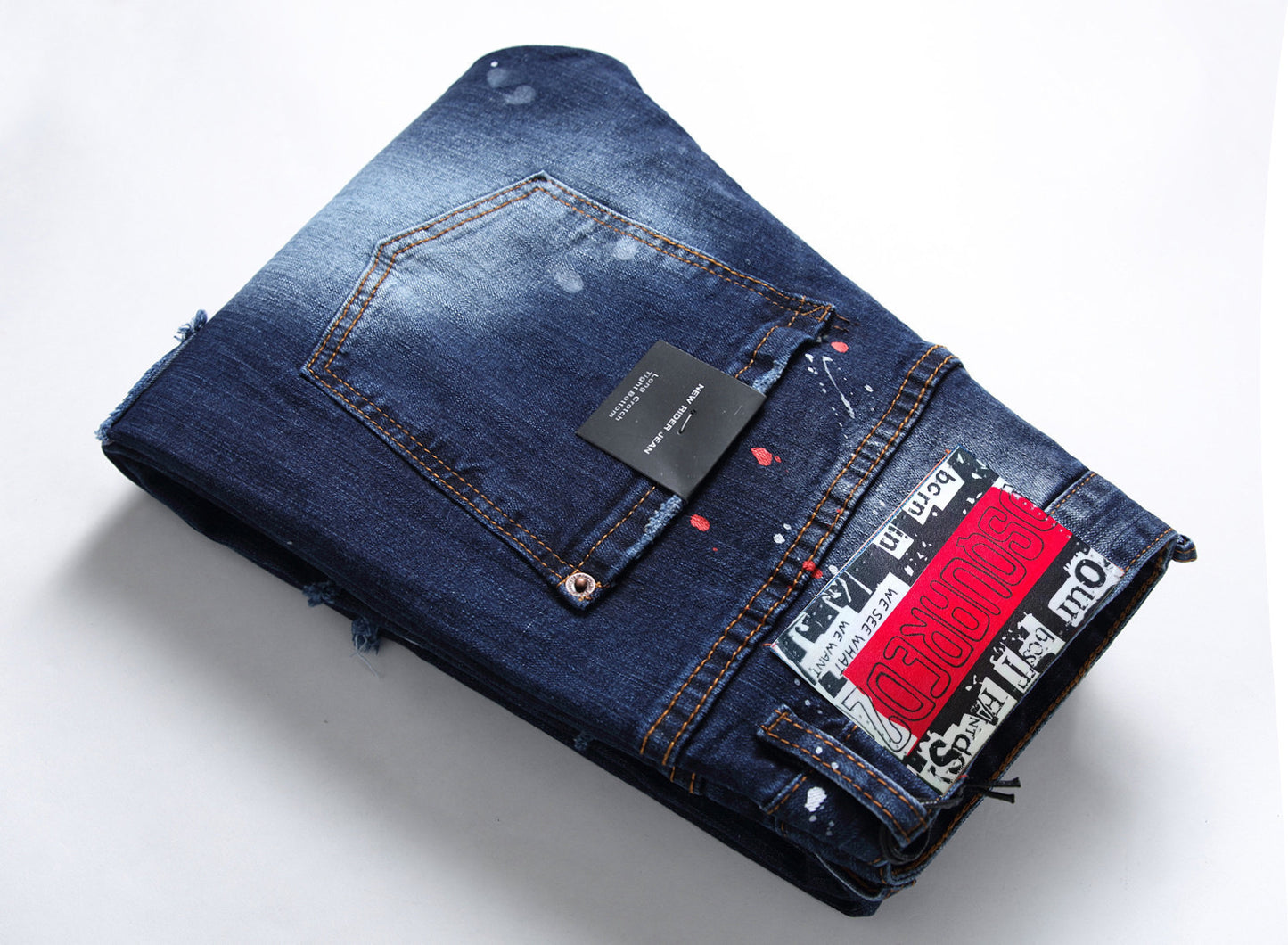 Men's Fashion Casual Multi-patch Beggar Style Jeans