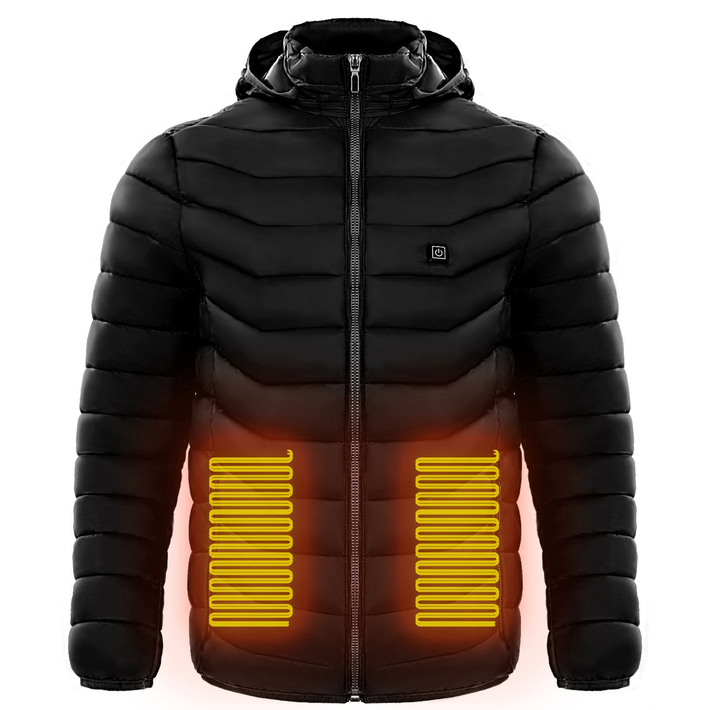 Chaqueta acolchada con calefacción para hombre, abrigo con calefacción eléctrica, capucha aislante, cortavientos, 9 zonas de calor