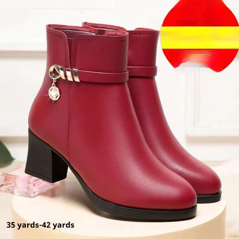 Velvet Thermal Non-slip Middle-aged And Elderly Female Boots