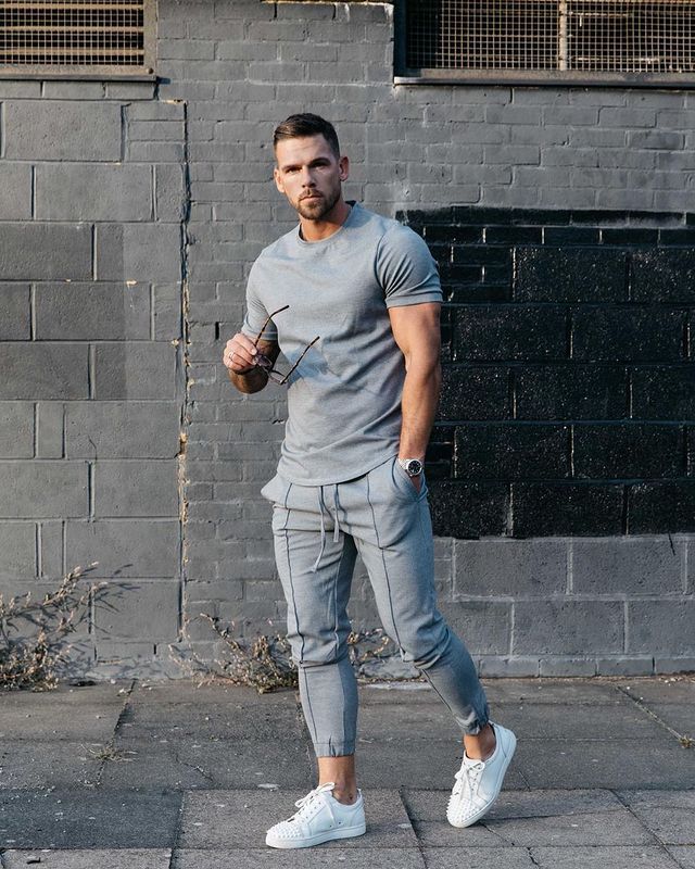 Spring And Summer European And American Men's Short-sleeved T-shirt Sports Suit