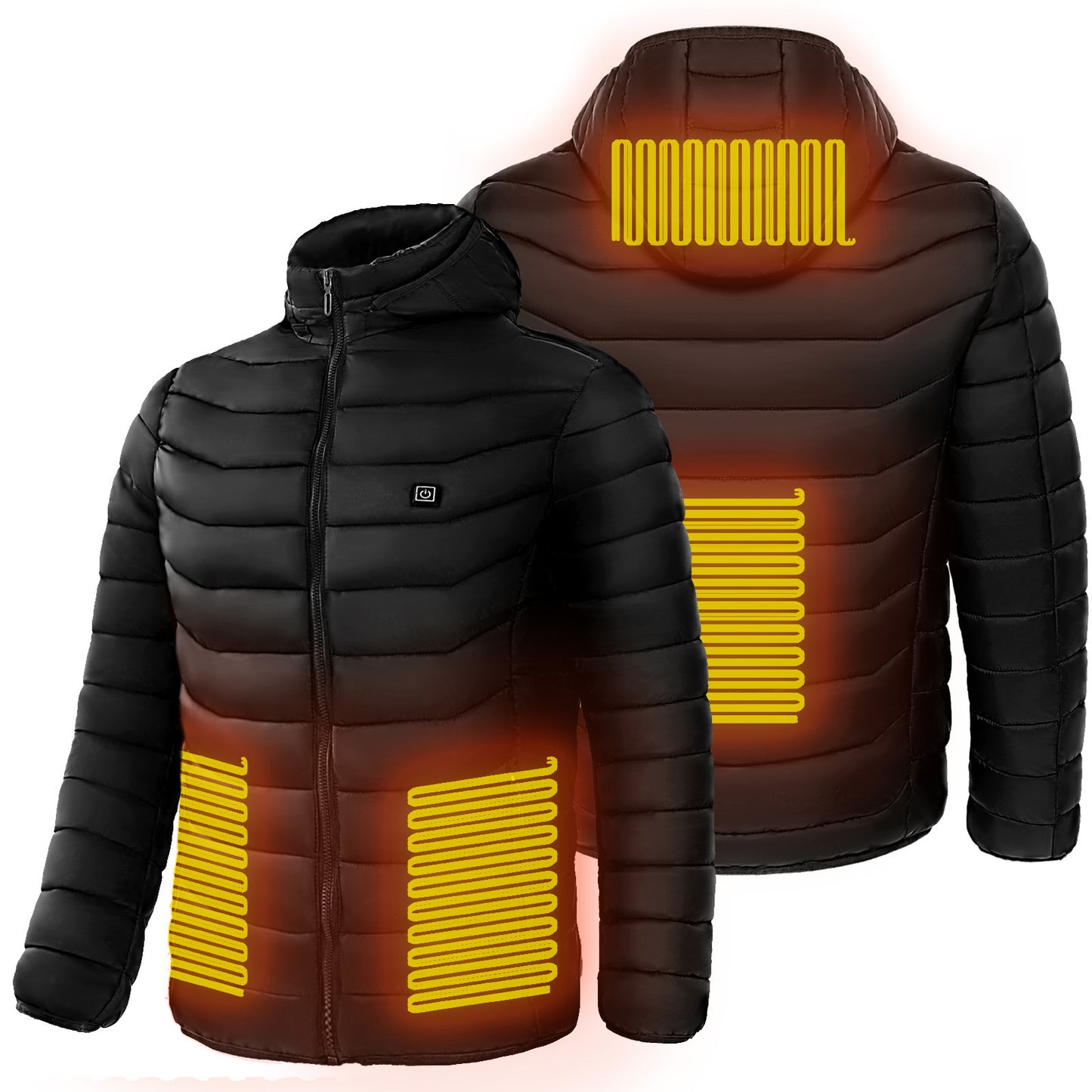 Chaqueta acolchada con calefacción para hombre, abrigo con calefacción eléctrica, capucha aislante, cortavientos, 9 zonas de calor