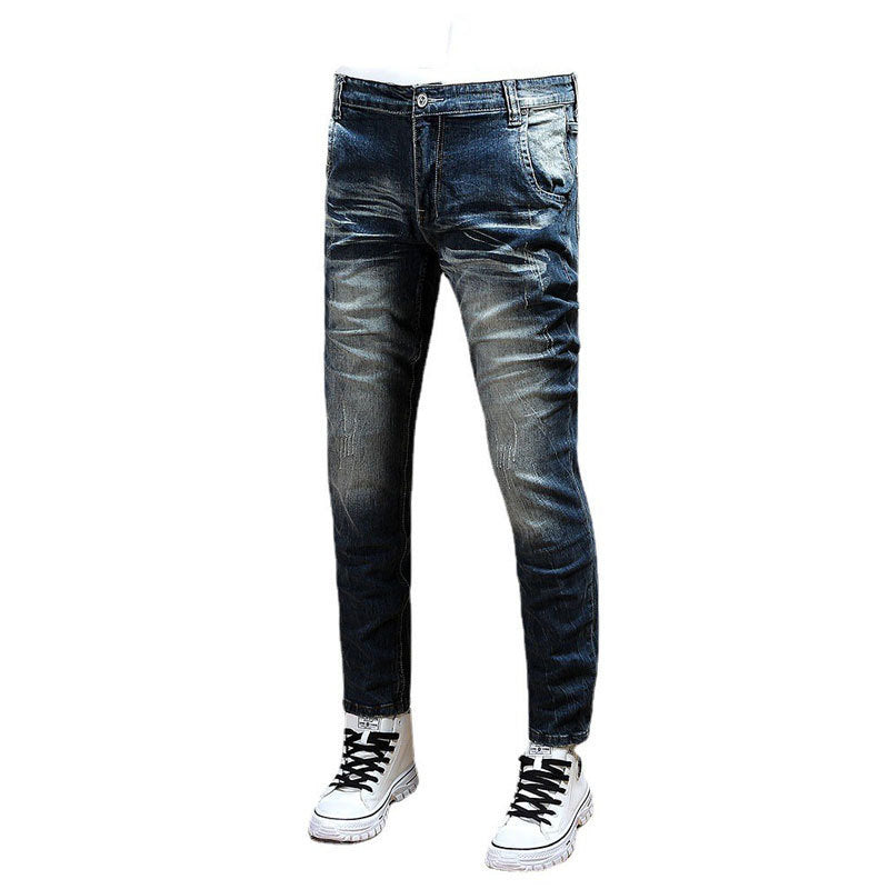 Men's Fashion Casual Slim-fit Stretch Washed-out Vintage Trousers