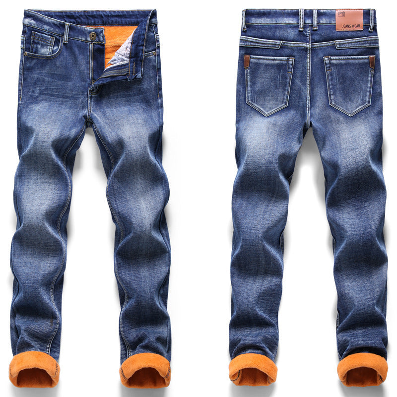 Men's Slim Plus Fleece Straight Stretch Jeans