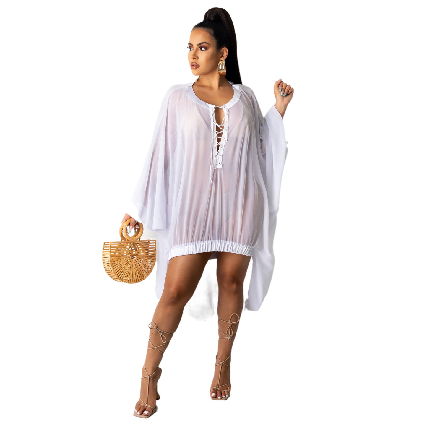 Fashion Loose Super Stretch Mesh Sunscreen Dress